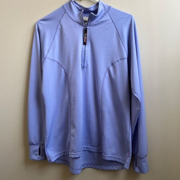 L.L. Bean Lavender athletic 1/4 zip top Size L - Picture 1 of 4